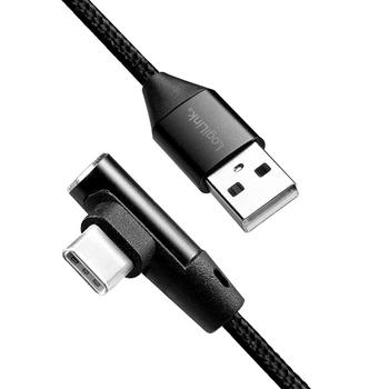LOGILINK USB-Stecker USB 2.0 zu USB-C (90° gewinkelt) 1,0m (CU0138)