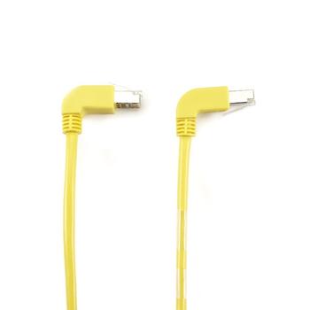 BLACK BOX SPACEGAIN CAT5E F/UTP 90° ANGLED PATCH CABLE - 0.3M, YELLOW, 90° DOWN TO UP (EVNSL24ES-0001-90DU)