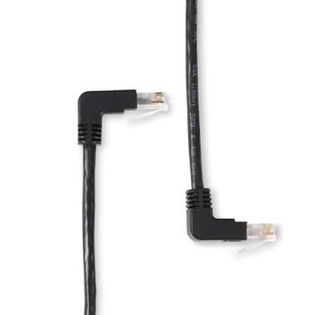BLACK BOX SPACEGAIN CAT5E UTP 90° ANGLED CABLES - 0.3M, BLACK, 90° DOWN TO UP (EVNSL27E-0001-90DU)