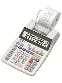 SHARP EL1750V 12 Digit Printing Calculator without Adaptor White SH-EL1750V (SH-EL1750V)