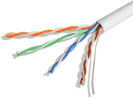 SOLAR PLUS Datakabel kat 5e U/UTP (4x2xAWG24) 305 m box, farve: hvid, CPR klasse: Dca s2-d2-a1 (DK-ICD5EUW.305-V1)