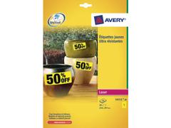 AVERY Etiket L6111 laser gul 210x297mm st?rk Pk/20