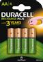 DURACELL Recharge Plus AA 1300mAh Batteries, 4pk