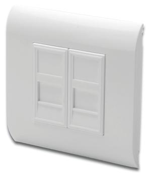 DIGITUS FACEPLATE FOR KEYSTONE JACKS 2X RJ45 80X80MM ACCS (DN-93802)