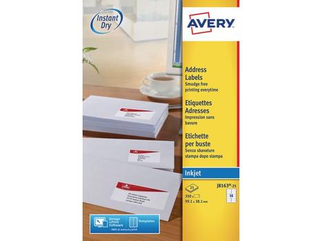 AVERY Etiketter,  QuickDRY, 99, 1x38, 1mm,  350/f (J8163-25)