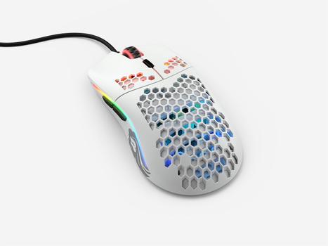 GLORIOUS PC Glorious Model O Gamingmus (matt vit) USB, 12000 DPI, 67g, RGB, trådbunden,  byggd för hastighet och kontroll (GO-WHITE)