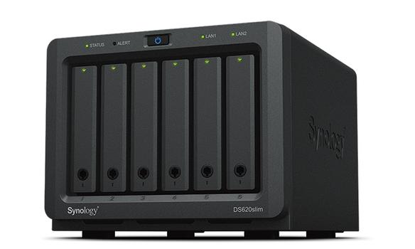 SYNOLOGY DS620SLIM 6BAY 2.5IN 2.0GHZ DC 2X GBE 2X USB 3.0 2GB DDR3L EXT (DS620SLIM)