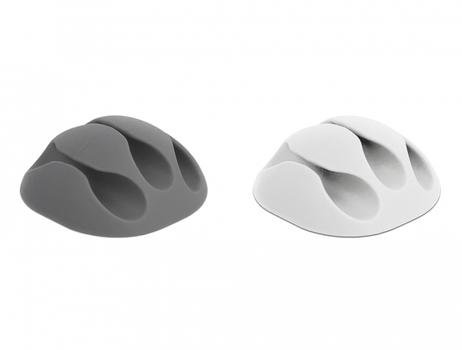 DELOCK Cable Holder with 3 feed-throughs Set 6 pieces (18297)