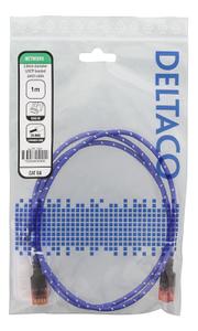 DELTACO Tough Slim CAT.6A U/UTP Patch Cable, 28AWG, 3.8mm, 1m, Blue (UUTP-1301)