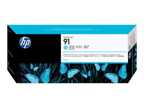 HP 91 775 ml ljus cyan pigmentbläckpatron (C9470A)
