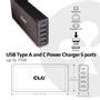 CLUB 3D Nätadapter 111W USB-C PD /laddning 87W USB-A hub 4-portar laddar upp till 12W per port 4st 5V/2,1A (CAC-1903EU)