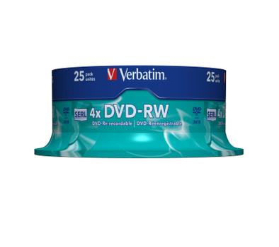 VERBATIM DVD-RW 4.7GB 4x Spindle (25) (43639*8)