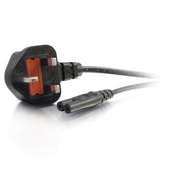 C2G Non-Polarised Power Cord - Strömkabel - power IEC 60320 C7 till BS 1363 (hane) - AC 250 V - 2 m - formpressad - svart - Storbritannien (80612)