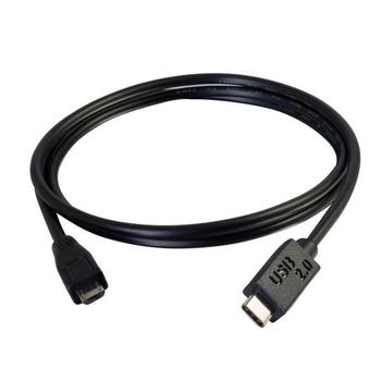 C2G 1m USB 2.0 USB Type C to USB Micro B Cable M/M - USB C Cable Black - USB-kabel - mikro-USB typ B (hane) till 24 pin USB-C (hane) - USB 2.0 - 1 m - svart (88850)