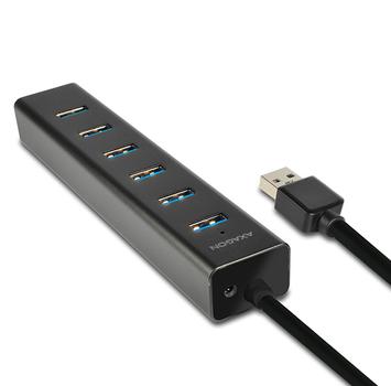 AXAGON 7x USB3.0 ALU Charging Hub Incl. AC Adapter Factory Sealed (HUE-SA7BP)