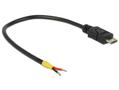 DELOCK Cable USB 2.0 Micro-B male > 2 x open wires power 15 cm Raspberry Pi