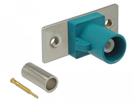 DELOCK FAKRA Z plug spring pin for crimping 2 prepunched holes (89796)