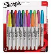 SHARPIE Permanent Fine Markers Assorted Fun Colours (Pack 18) 1996112