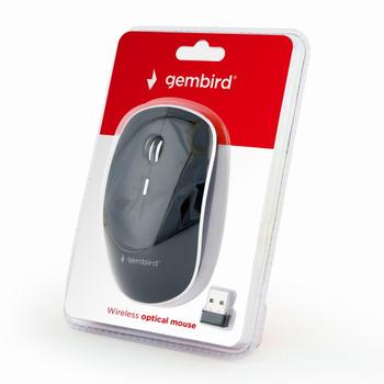 GEMBIRD Wireless optical mouse MUSW-4B-01,  1600 DPI, nano USB, black (MUSW-4B-01)
