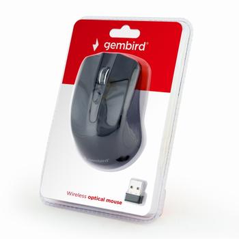 GEMBIRD Wireless optical mouse MUSW-4B-04,  1600 DPI, nano USB, black (MUSW-4B-04)