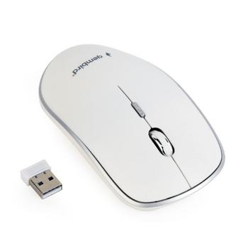 GEMBIRD Wireless optical mouse MUSW-4B-01-W,  1600 DPI, nano USB, white (MUSW-4B-01-W)