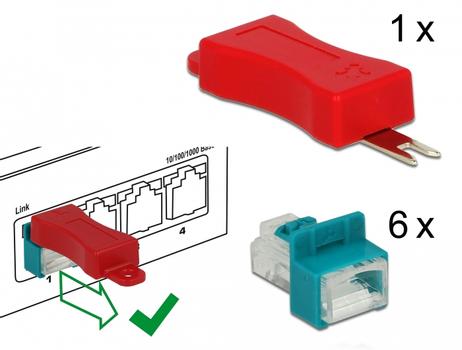 DELOCK RJ45 Secure Clip with plug set 6 pieces (86425)