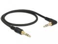 DELOCK Stereo Jack Cable 3.5 mm 3 pin male>male angled 0.5 m black