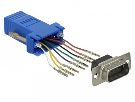 DELOCK Adapter Sub-D 9 pin male to RJ45 female Assembly Kit blue (66167)