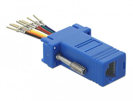 DELOCK Adapter Sub-D 9 pin male to RJ45 female Assembly Kit blue (66167)