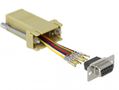 DELOCK Adapter Sub-D 9 pin female to RJ45 female Assembly Kit Grey