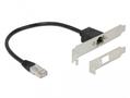 DELOCK Network Extension Cable RJ45 Cat.5e 30 cm with Standard and Low Profile Slot Bracket