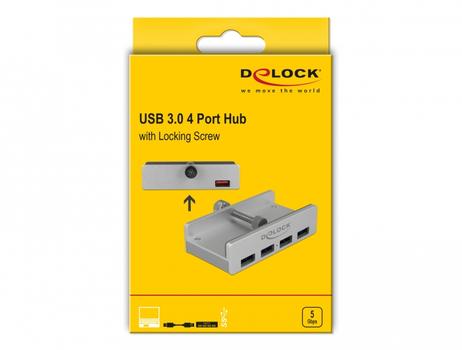 DELOCK External USB 3.0 4 Port Hub Locking Screw (64046)