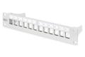DIGITUS Modular Patch Panel shielded 12-Port Blank 1U 254mm (10in) Rack Mount grey RAL 7035 NS