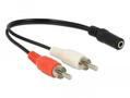 DELOCK Audio Cable 2 x RCA male to 1 x 3.5 mm 3 pin Stereo Jack 20 cm