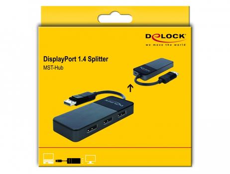 DELOCK DisplayPort 1.4 Splitter 1 x DisplayPort in > 3 x DisplayPort out (87737)