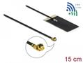 DELOCK WLAN 802.11 ac/ ax/ a/ h/ b/ g/ n Antenna MHF I plug 2.7 - 3.0 dBi 1.13 15 cm FPC internal self adhesive (12611)