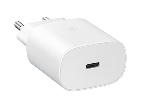 Samsung 25 watt reiseadapter - USB-C med kabel, USB PD 3.0 PPS (EP-TA800XWEGWW)