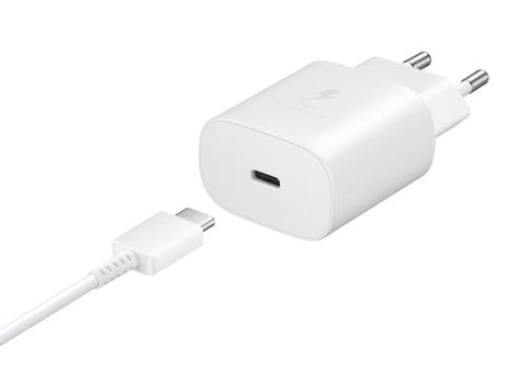 Samsung 25 watt reiseadapter - USB-C med kabel, USB PD 3.0 PPS (EP-TA800XWEGWW)