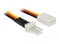 DELOCK 3-PIN intern spænding (male) - 3-PIN intern spænding (female) Sort Rød Gul 60cm