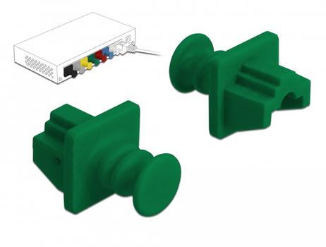 DELOCK Dust Cover for RJ45 jack 10 pieces green (86512)