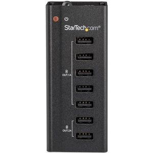 STARTECH 7 Port USB Charging Station with 5x 1A Ports and 2x 2A Ports - Standalone USB Charging Strip for Multiple Devices (ST7C51224EU)