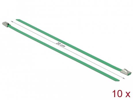 DELOCK Stainless Steel Cable Ties L 200 x W 4.6 mm green 10 pieces (18801)