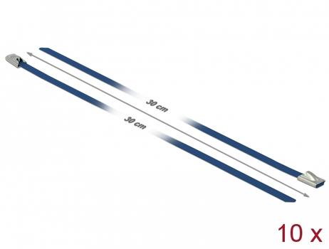 DELOCK Stainless Steel Cable Ties L 300 x W 4.6 mm blue 10 pieces (18794)