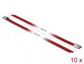 DELOCK Stainless Steel Cable Ties L 300 x W 7.9 mm red 10 pieces (18782)
