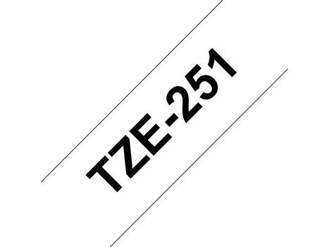 BROTHER 24MM Black On White Tape (TZE251)