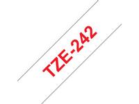 BROTHER 18MM Red On White Tape (TZE-242)