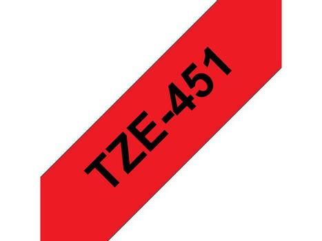 Brother 24MM Black  On Red Tape (TZE-451)