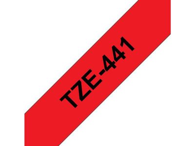 BROTHER TZ-tape / 18mm / Black Text / Red Tape (TZE441)