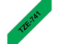 TZ-tape / 18mm / Black Text / Green Tape