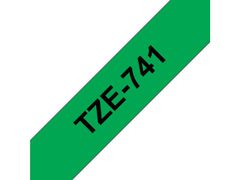BROTHER TZ-tape / 18mm / Black Text / Green Tape